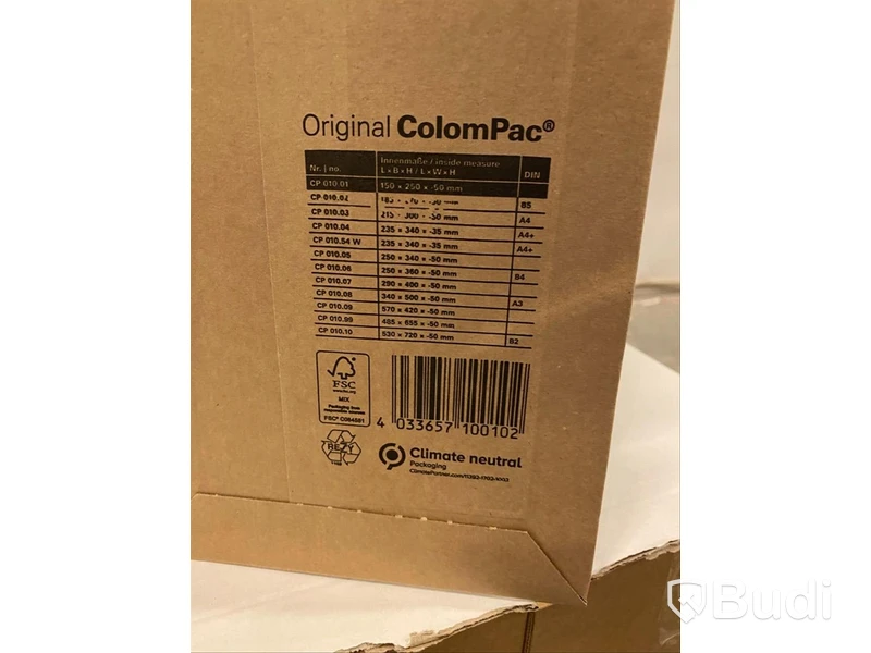 ColomPac 010.01, självhäftande förpacknings ficka, ca 41 x 100 st + 1 x 60 st